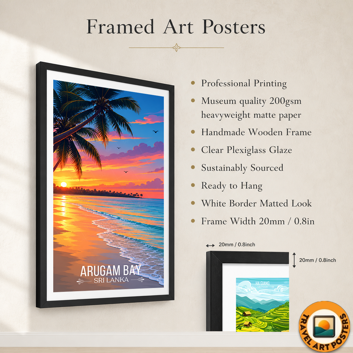 Arugam Bay - Sri Lanka - Travel Poster Print Modern Style Wall Art - Art Print - Travel Art Poster