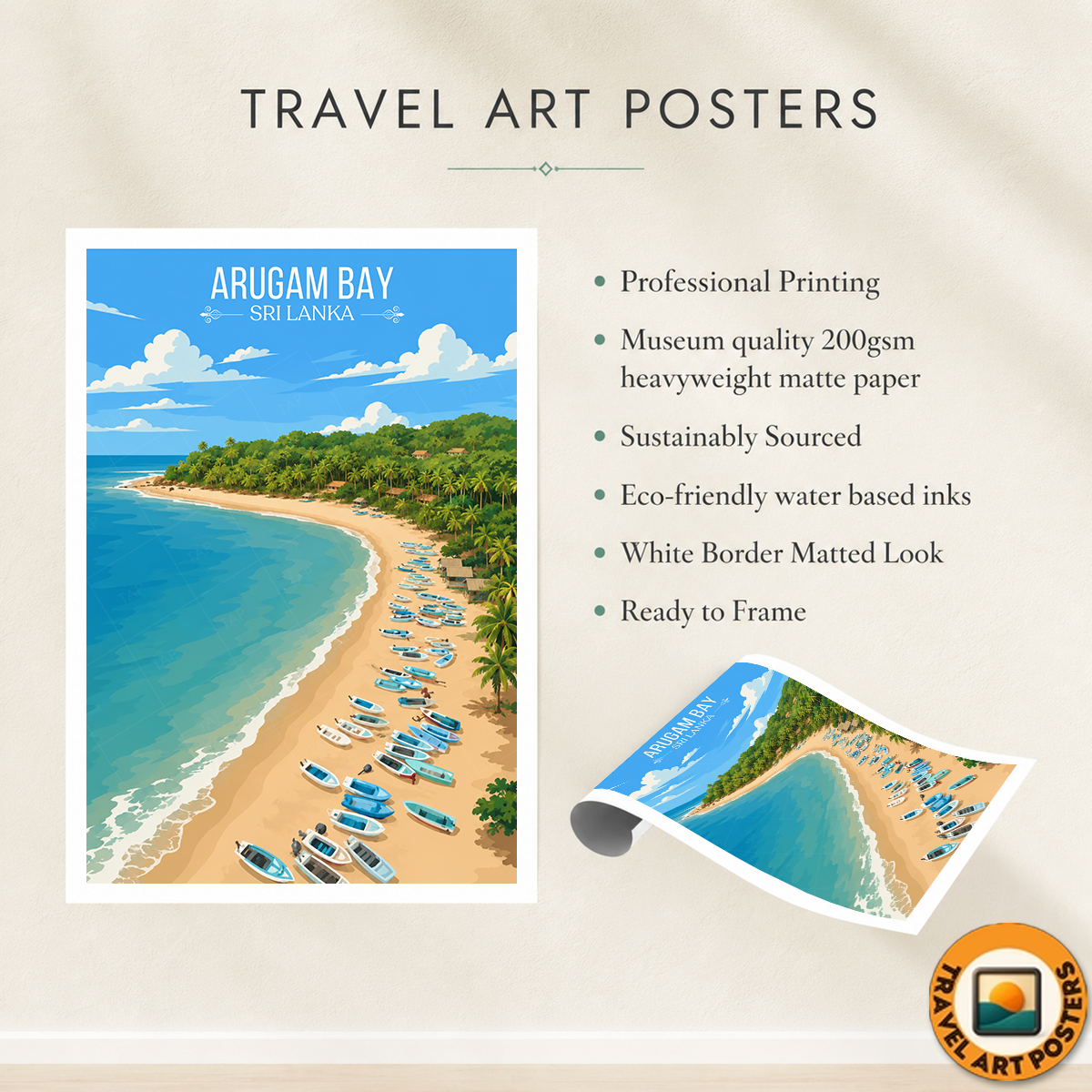 Arugam Bay - Sri Lanka - Travel Poster Print Modern Style Wall Art - Art Print - Travel Art Poster