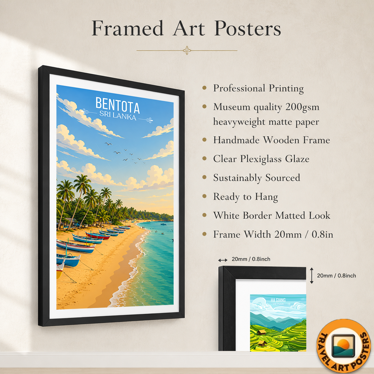 Bentota - Sri Lanka - Travel Poster Print Modern Style Wall Art - Art Print - Travel Art Poster
