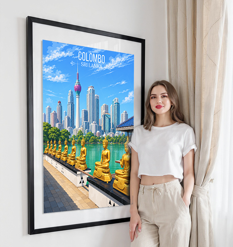 Colombo - Sri Lanka - Travel Poster Print Modern Style Wall Art - Art Print - Travel Art Poster