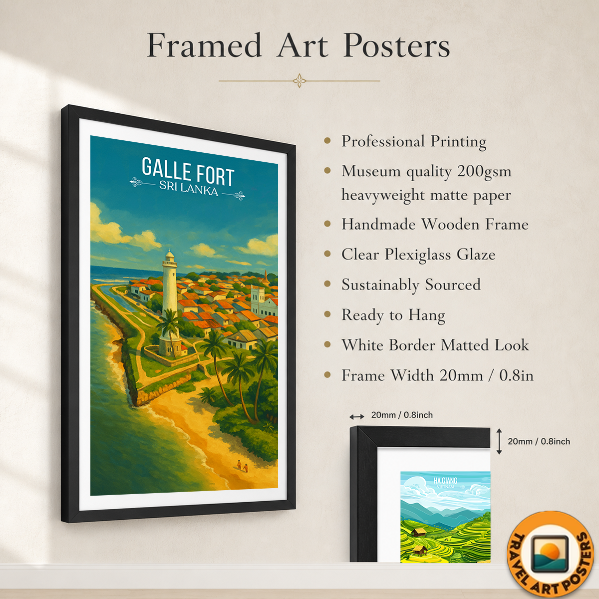 Galle Fort - Sri Lanka - Travel Poster Print Modern Style Wall Art - Art Print - Travel Art Poster