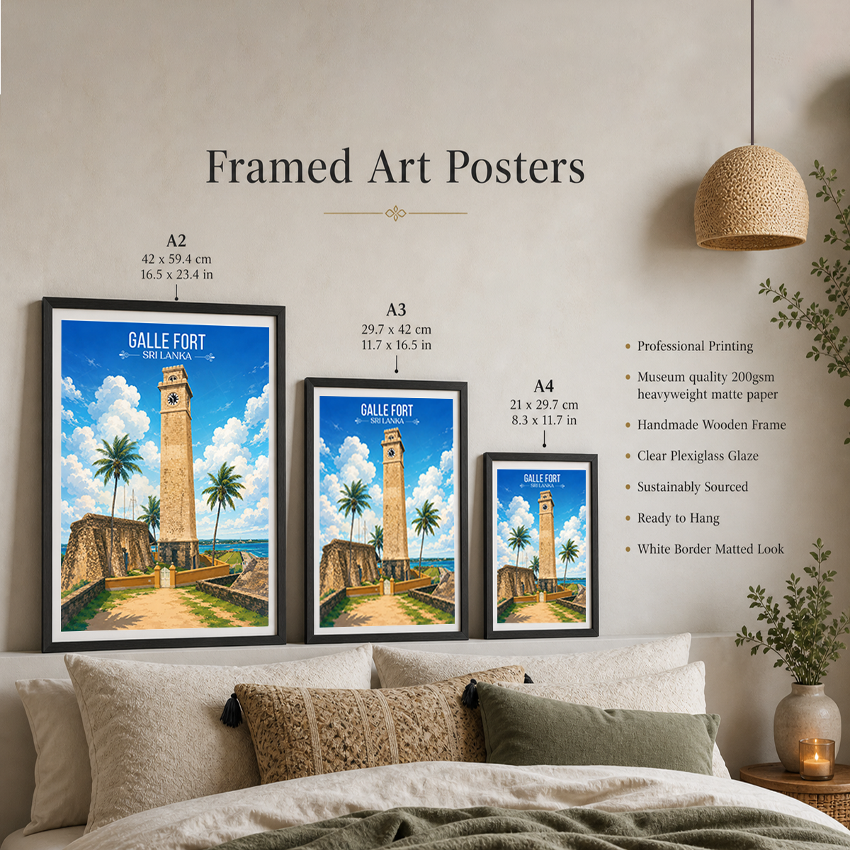 Galle Fort - Sri Lanka - Travel Poster Print Modern Style Wall Art - Art Print - Travel Art Poster