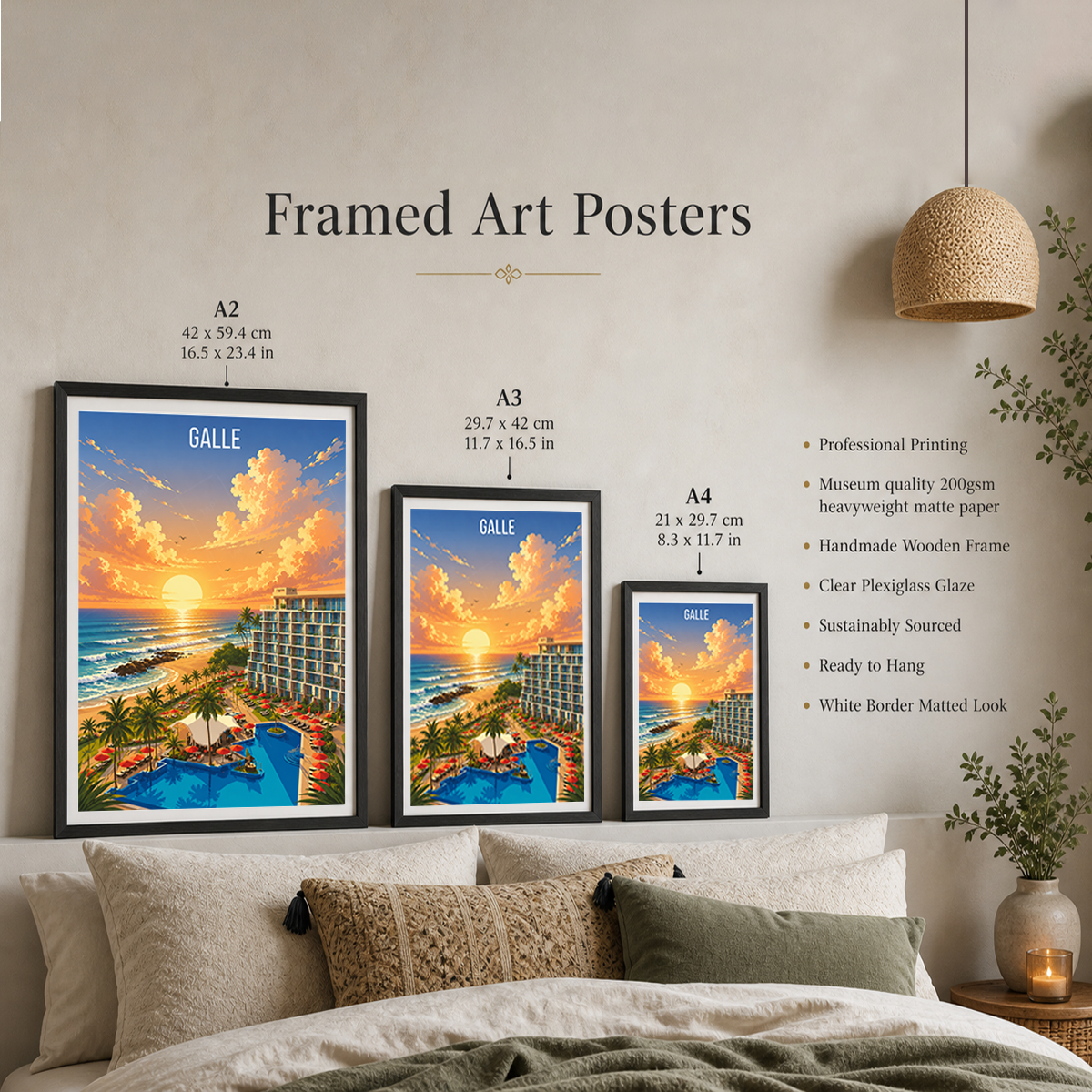 Galle - Sri Lanka - Travel Poster Print Modern Style Wall Art - Art Print - Travel Art Poster