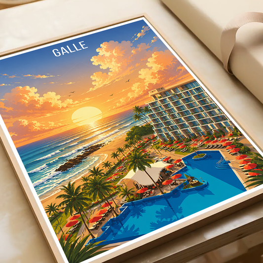 Galle - Sri Lanka - Travel Poster Print Modern Style Wall Art - Art Print - Travel Art Poster