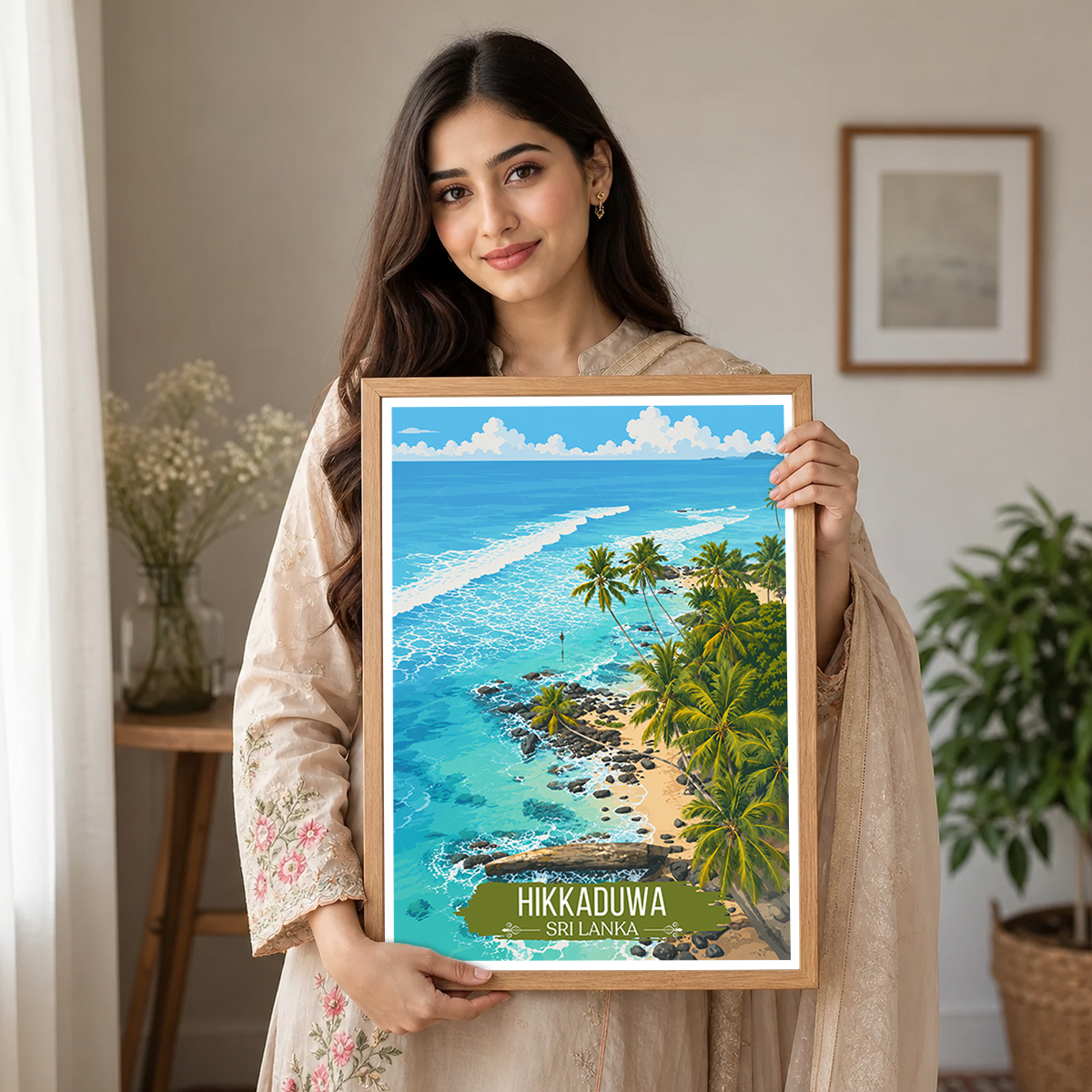 Hikkaduwa - Sri Lanka - Travel Poster Print Modern Style Wall Art - Art Print - Travel Art Poster