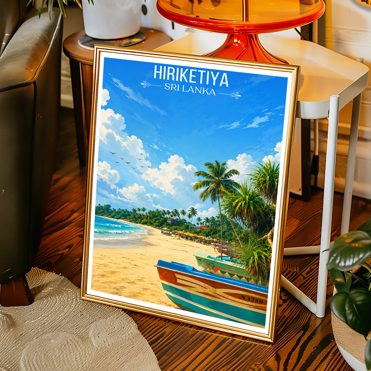 Hiriketiya - Sri Lanka - Travel Poster Print Modern Style Wall Art - Art Print - Travel Art Poster