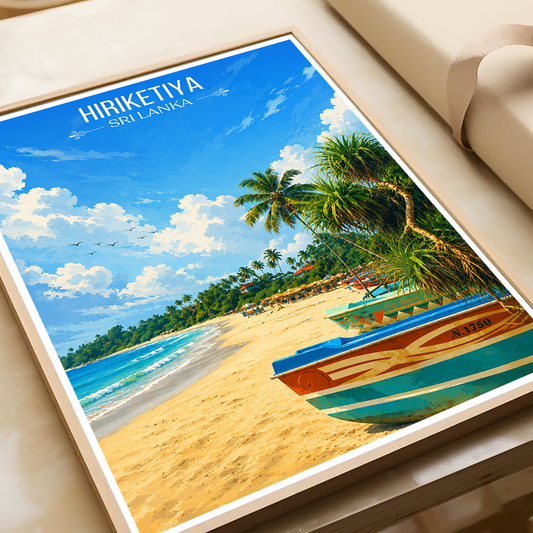 Hiriketiya - Sri Lanka - Travel Poster Print Modern Style Wall Art - Art Print - Travel Art Poster