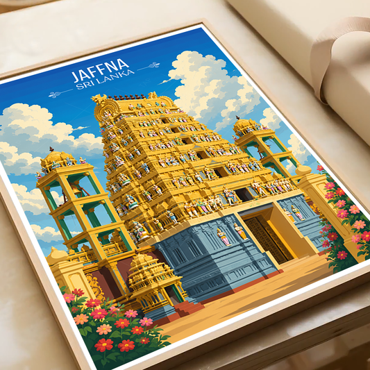 Jaffna - Sri Lanka - Travel Poster Print Modern Style Wall Art - Art Print - Travel Art Poster