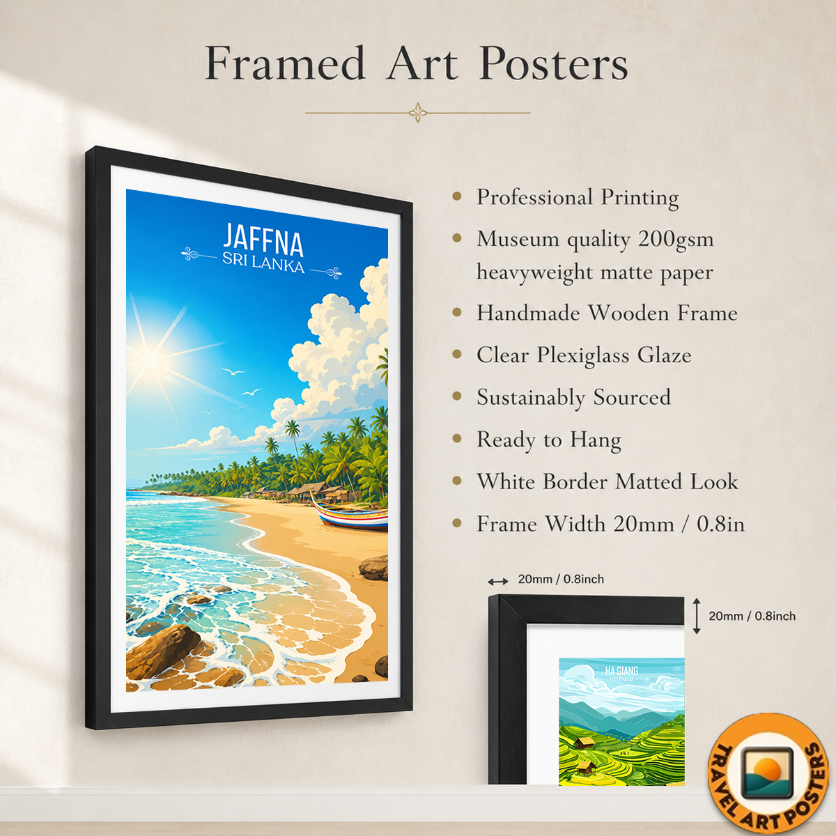 Jaffna - Sri Lanka - Travel Poster Print Modern Style Wall Art - Art Print - Travel Art Poster