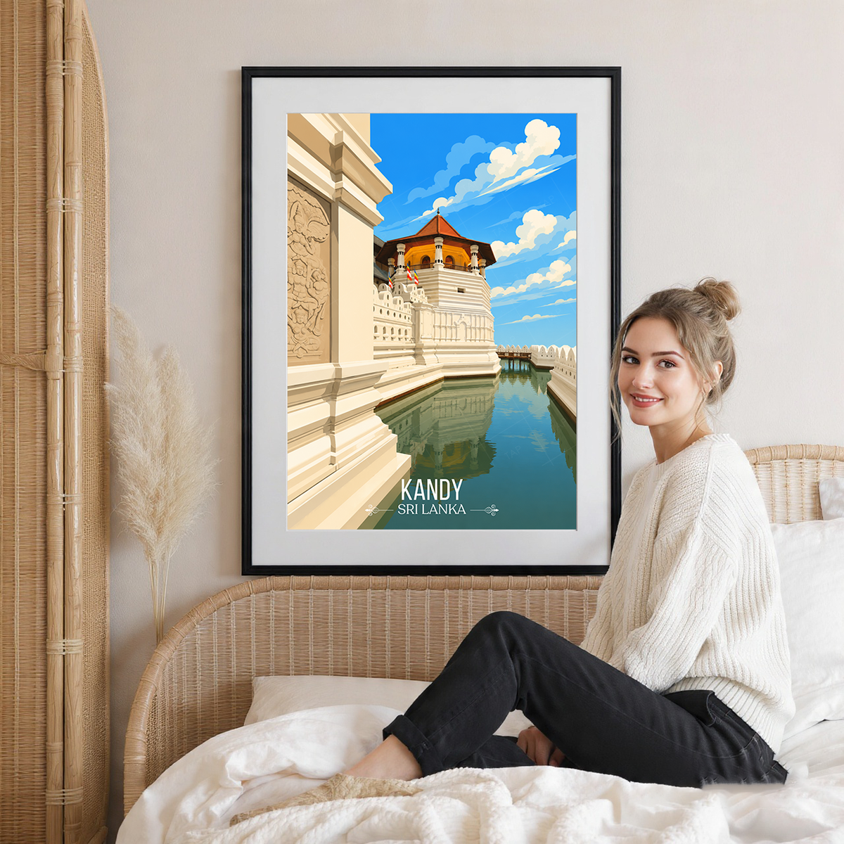 Kandy - Sri Lanka - Travel Poster Print Modern Style Wall Art - Art Print - Travel Art Poster