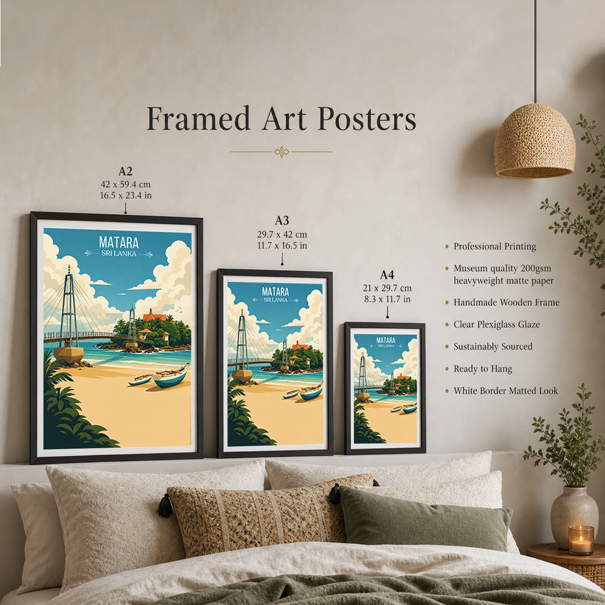 Matara - Sri Lanka - Travel Poster Print Modern Style Wall Art - Art Print - Travel Art Poster