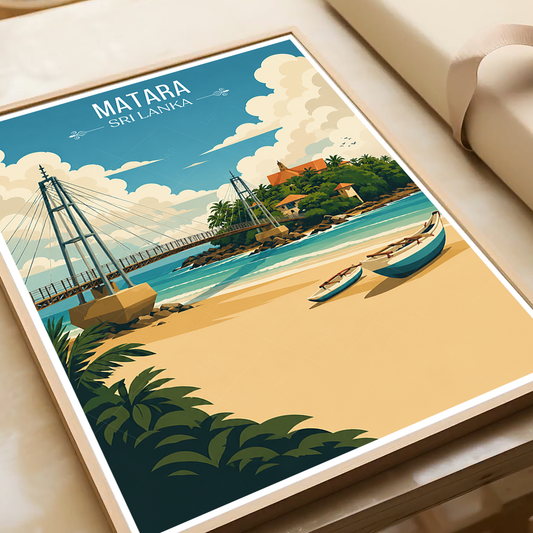 Matara - Sri Lanka - Travel Poster Print Modern Style Wall Art - Art Print - Travel Art Poster