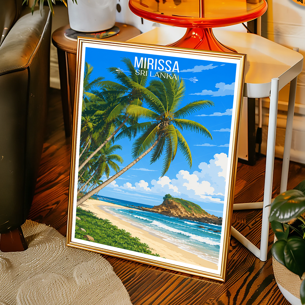 Mirissa - Sri Lanka - Travel Poster Print Modern Style Wall Art - Art Print - Travel Art Poster