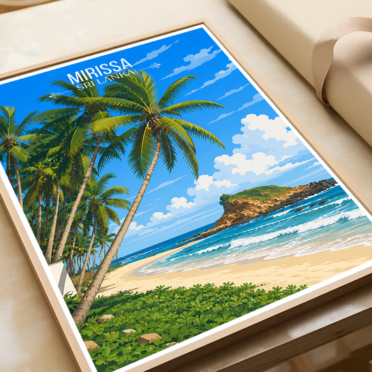 Mirissa - Sri Lanka - Travel Poster Print Modern Style Wall Art - Art Print - Travel Art Poster