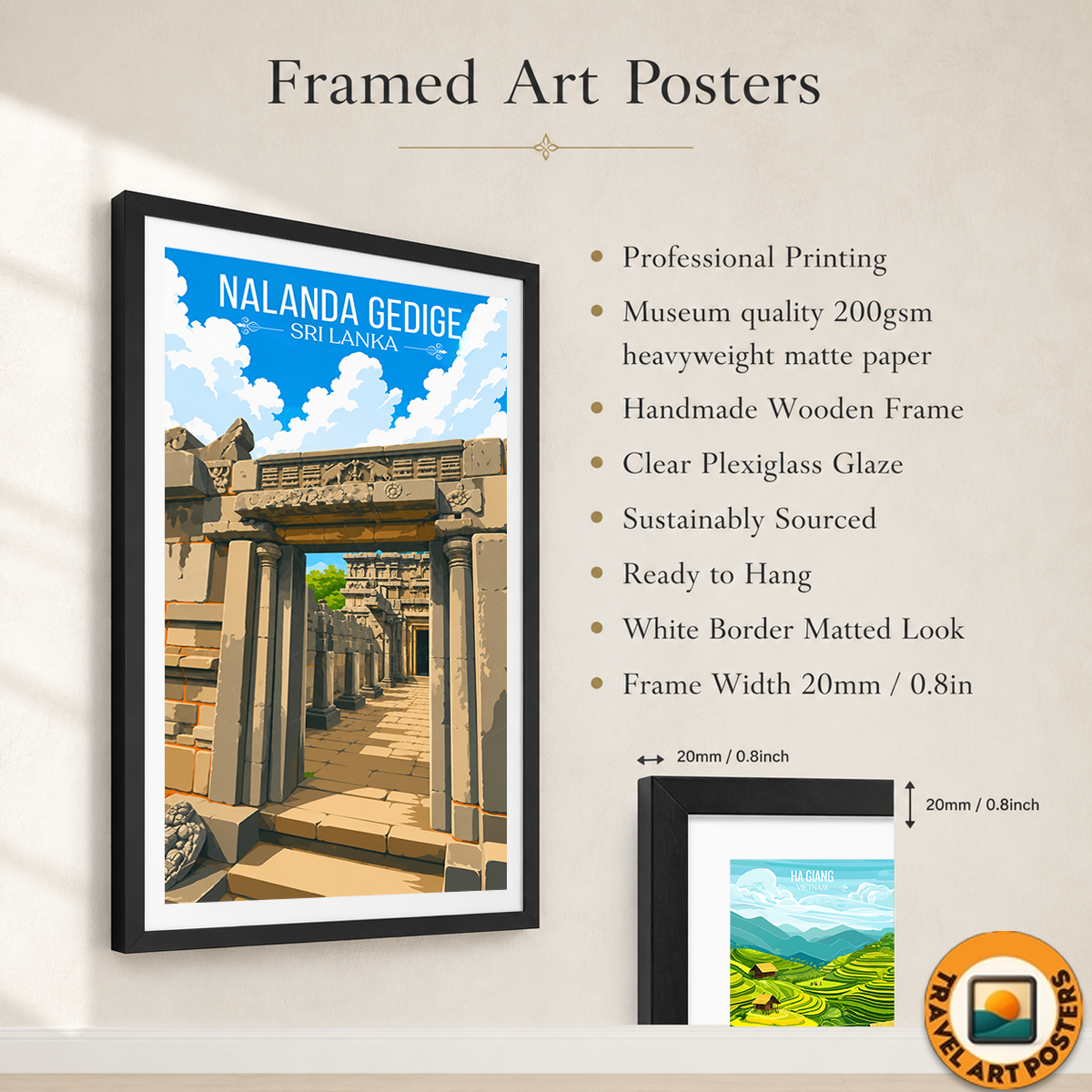 Nalanda Gedige - Sri Lanka - Travel Poster Print Modern Style Wall Art - Art Print - Travel Art Poster