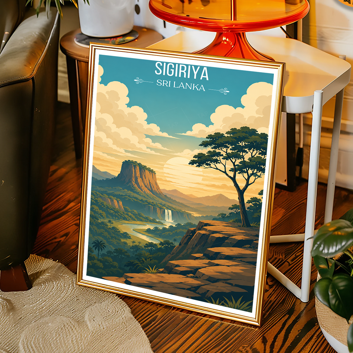 Sigiriya - Sri Lanka - Travel Poster Print Modern Style Wall Art - Art Print - Travel Art Poster