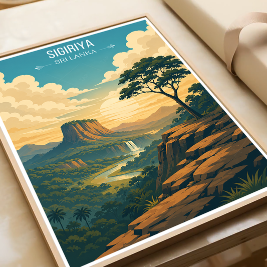 Sigiriya - Sri Lanka - Travel Poster Print Modern Style Wall Art - Art Print - Travel Art Poster
