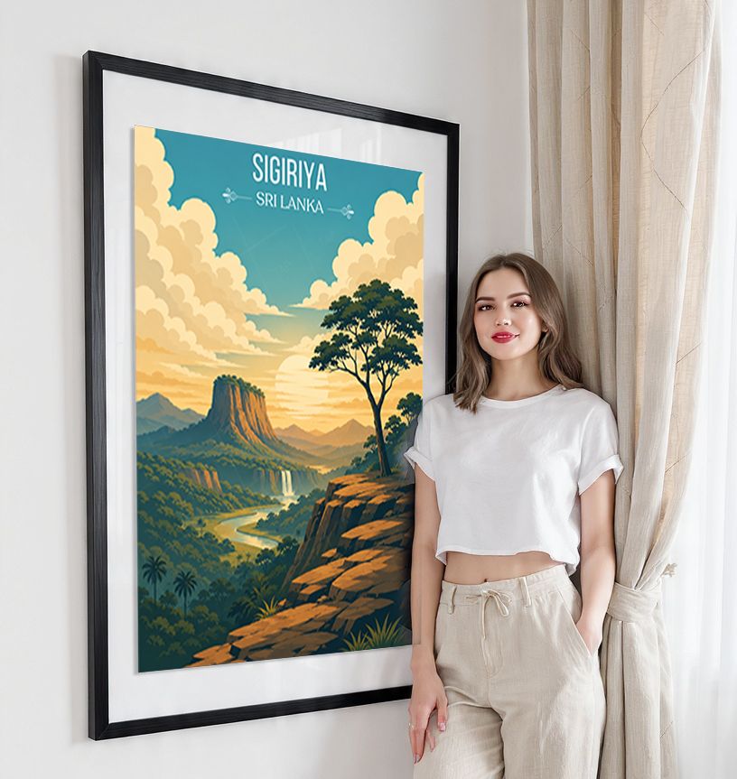 Sigiriya - Sri Lanka - Travel Poster Print Modern Style Wall Art - Art Print - Travel Art Poster
