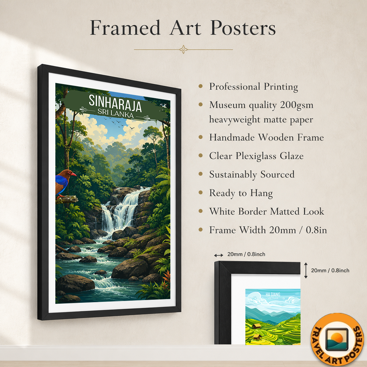 Sinharaja - Sri Lanka - Travel Poster Print Modern Style Wall Art - Art Print - Travel Art Poster