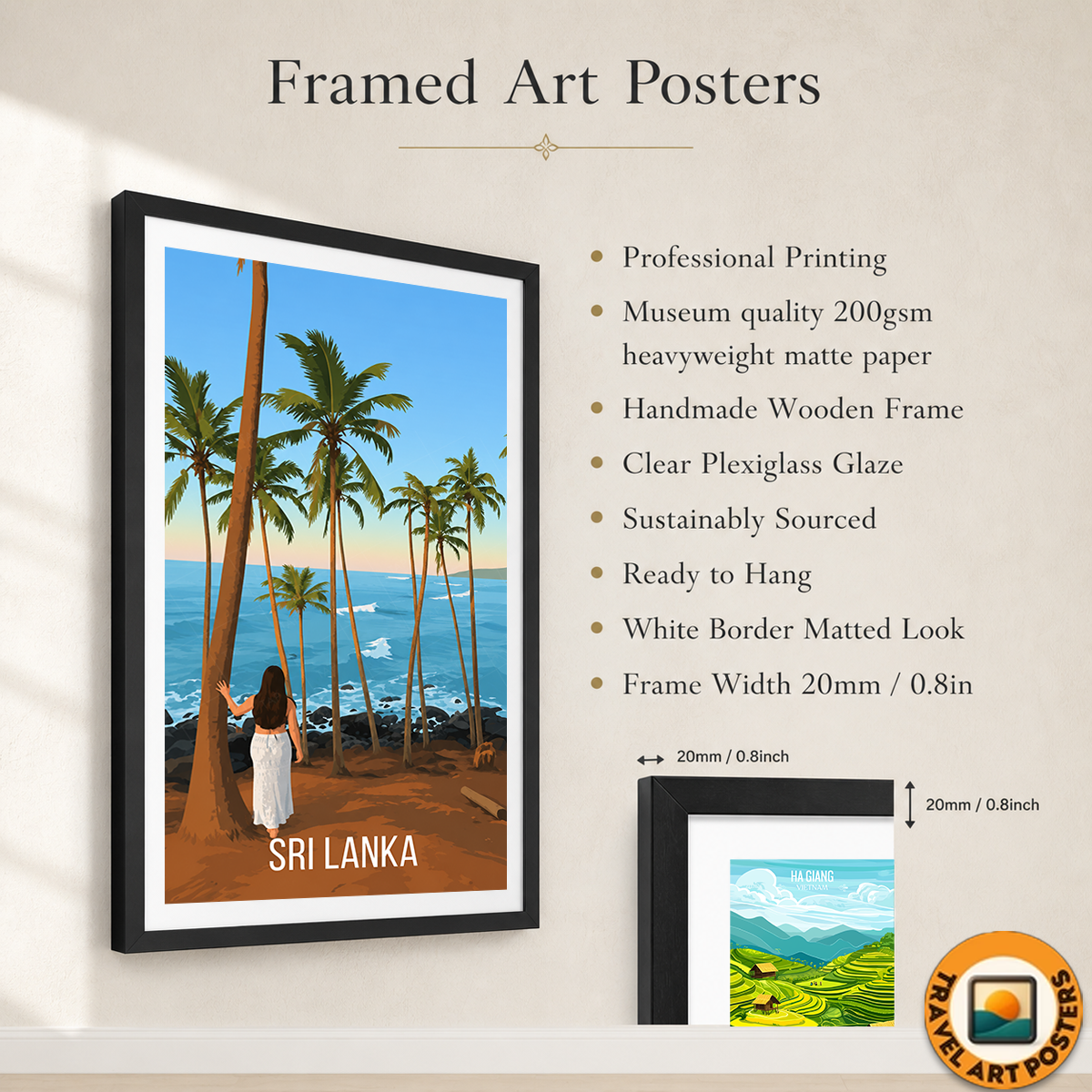 Sri Lanka - Travel Poster Print Modern Style Wall Art - Art Print - Travel Art Poster