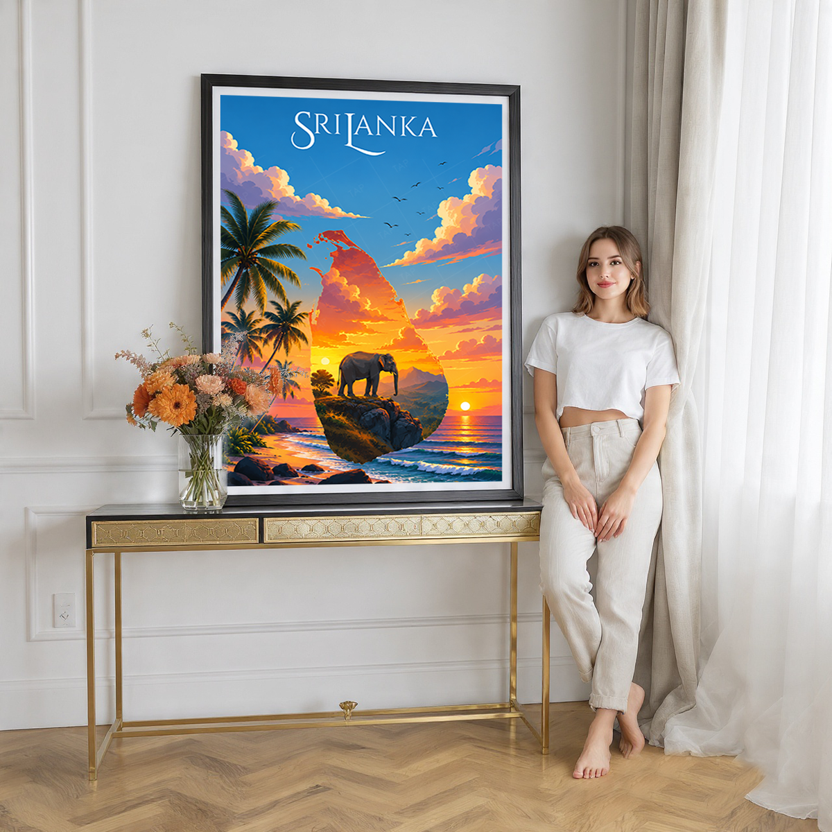 Sri Lanka - Travel Poster Print Modern Style Wall Art
