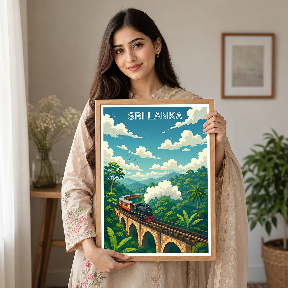Sri Lanka - Travel Poster Print Modern Style Wall Art