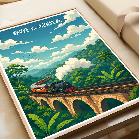 Sri Lanka - Travel Poster Print Modern Style Wall Art - Art Print - Travel Art Poster