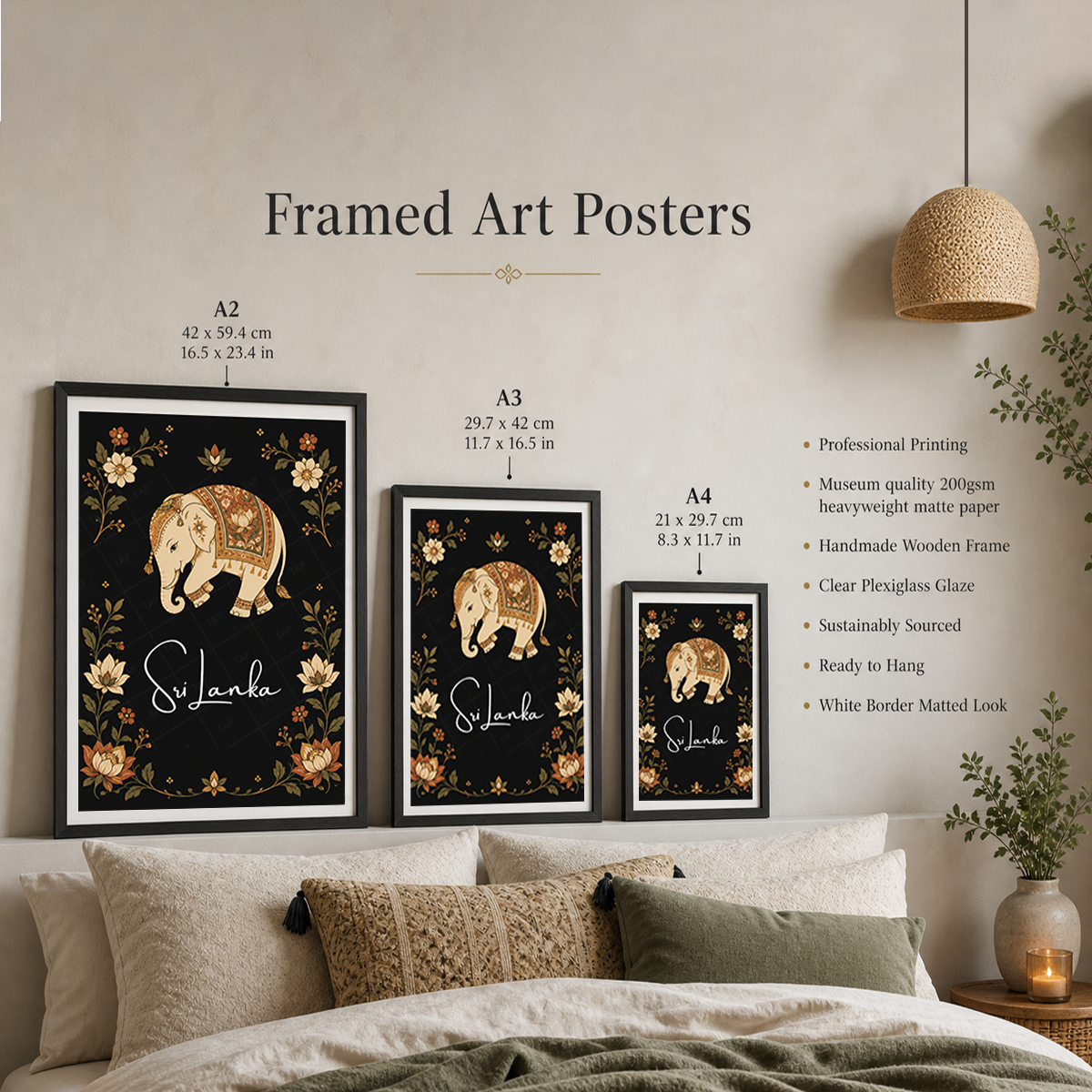 Sri Lanka - Travel Poster Print Modern Style Wall Art