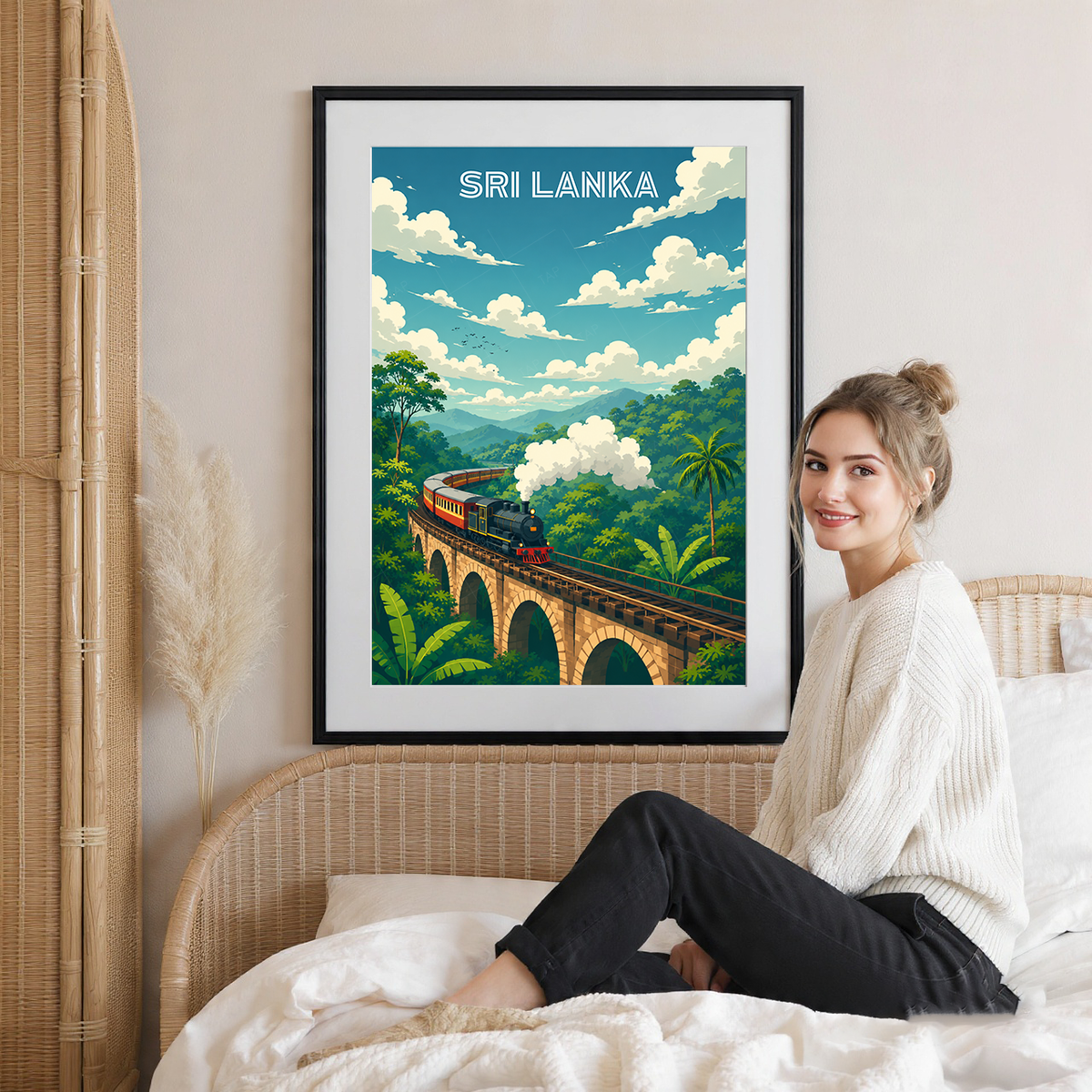 Sri Lanka - Travel Poster Print Modern Style Wall Art