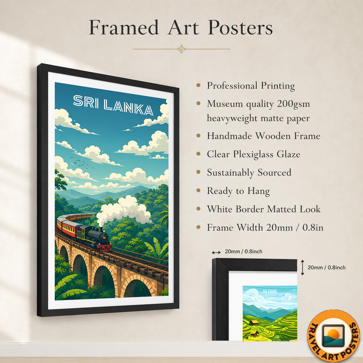 Sri Lanka - Travel Poster Print Modern Style Wall Art