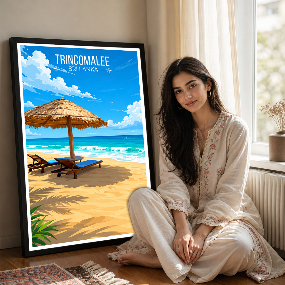 Trincomalee - Sri Lanka - Travel Poster Print Modern Style Wall Art
