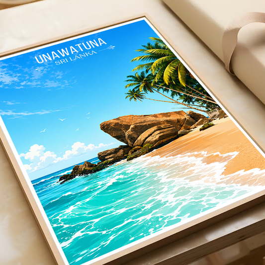 Unawatuna - Sri Lanka - Travel Poster Print Modern Style Wall Art - Art Print - Travel Art Poster