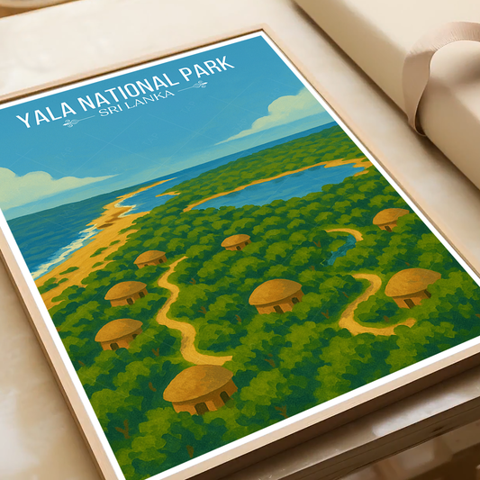 Yala National Park - Sri Lanka - Travel Poster Print Modern Style Wall Art - Art Print - Travel Art Poster