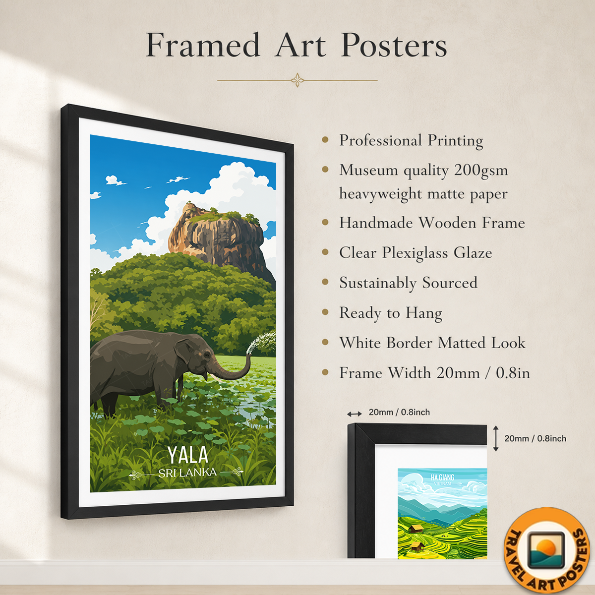 Yala - Sri Lanka - Travel Poster Print Modern Style Wall Art