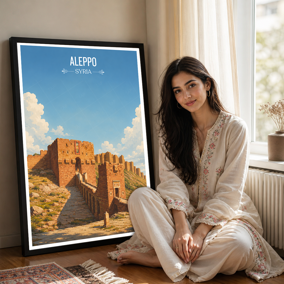 Aleppo - Syria - Travel Poster Print Modern Style Wall Art