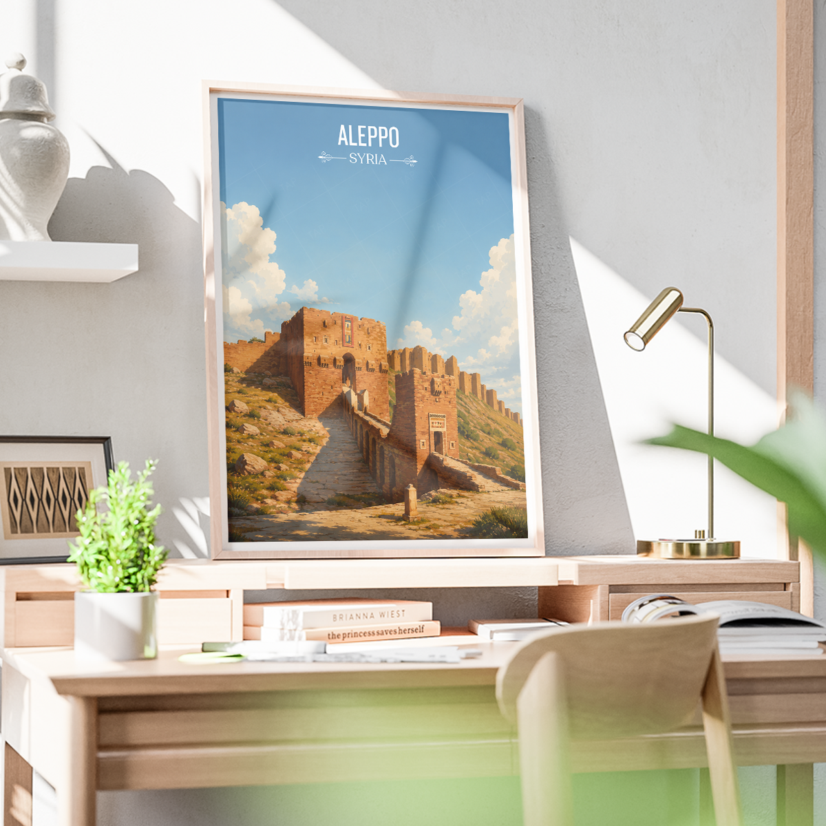 Aleppo - Syria - Travel Poster Print Modern Style Wall Art