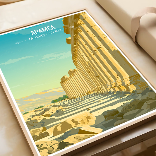 Apamea - Syria - Travel Poster Print Modern Style Wall Art - Art Print - Travel Art Poster