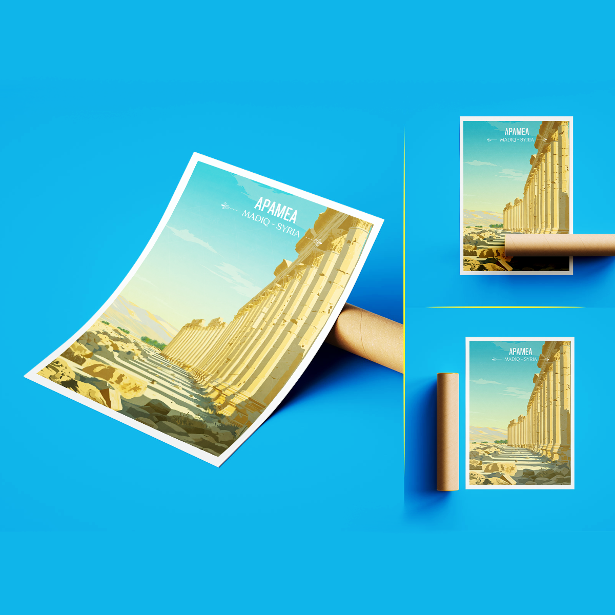 Apamea - Syria - Travel Poster Print Modern Style Wall Art