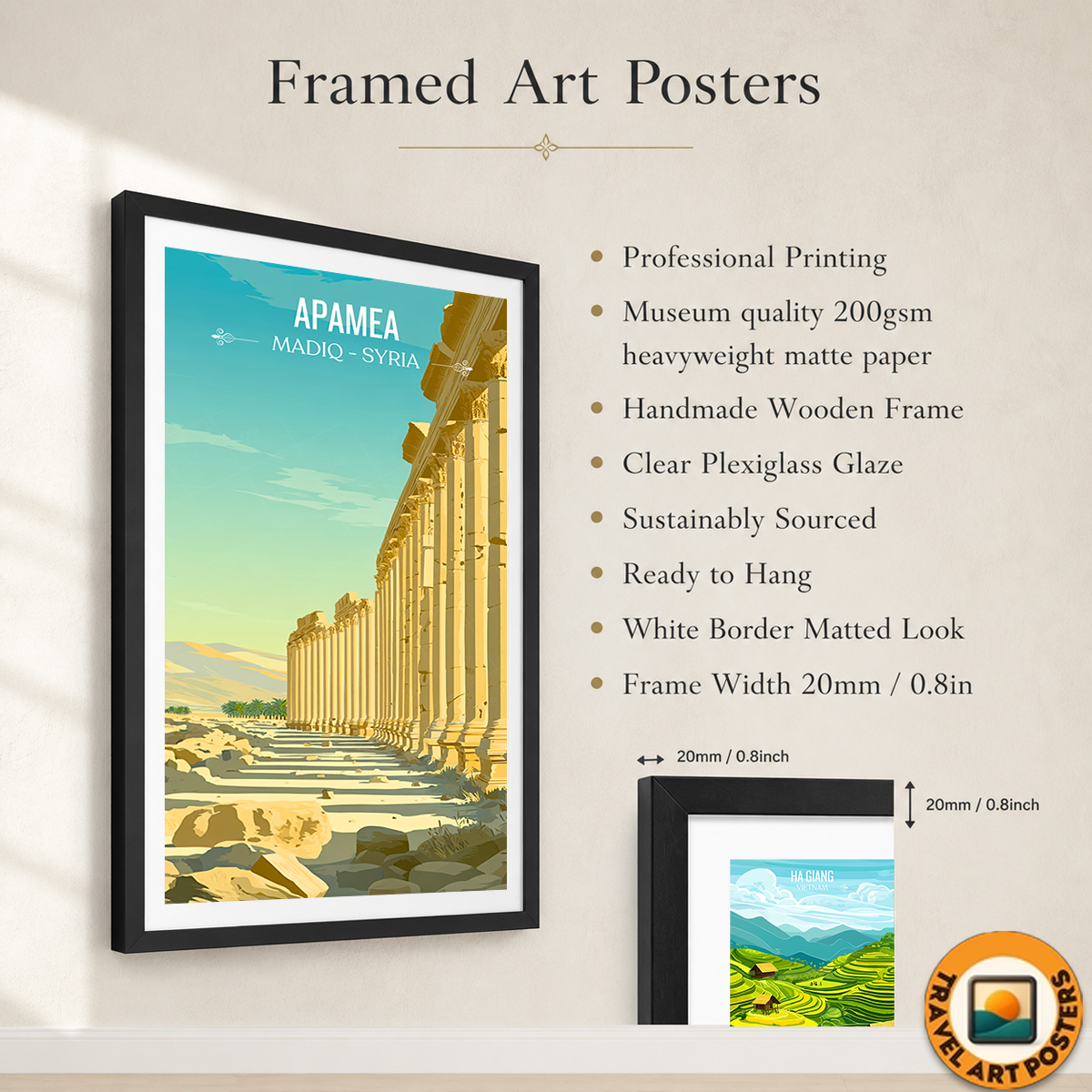 Apamea - Syria - Travel Poster Print Modern Style Wall Art