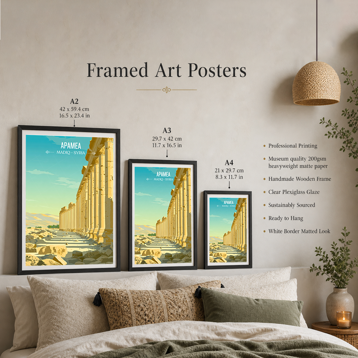 Apamea - Syria - Travel Poster Print Modern Style Wall Art
