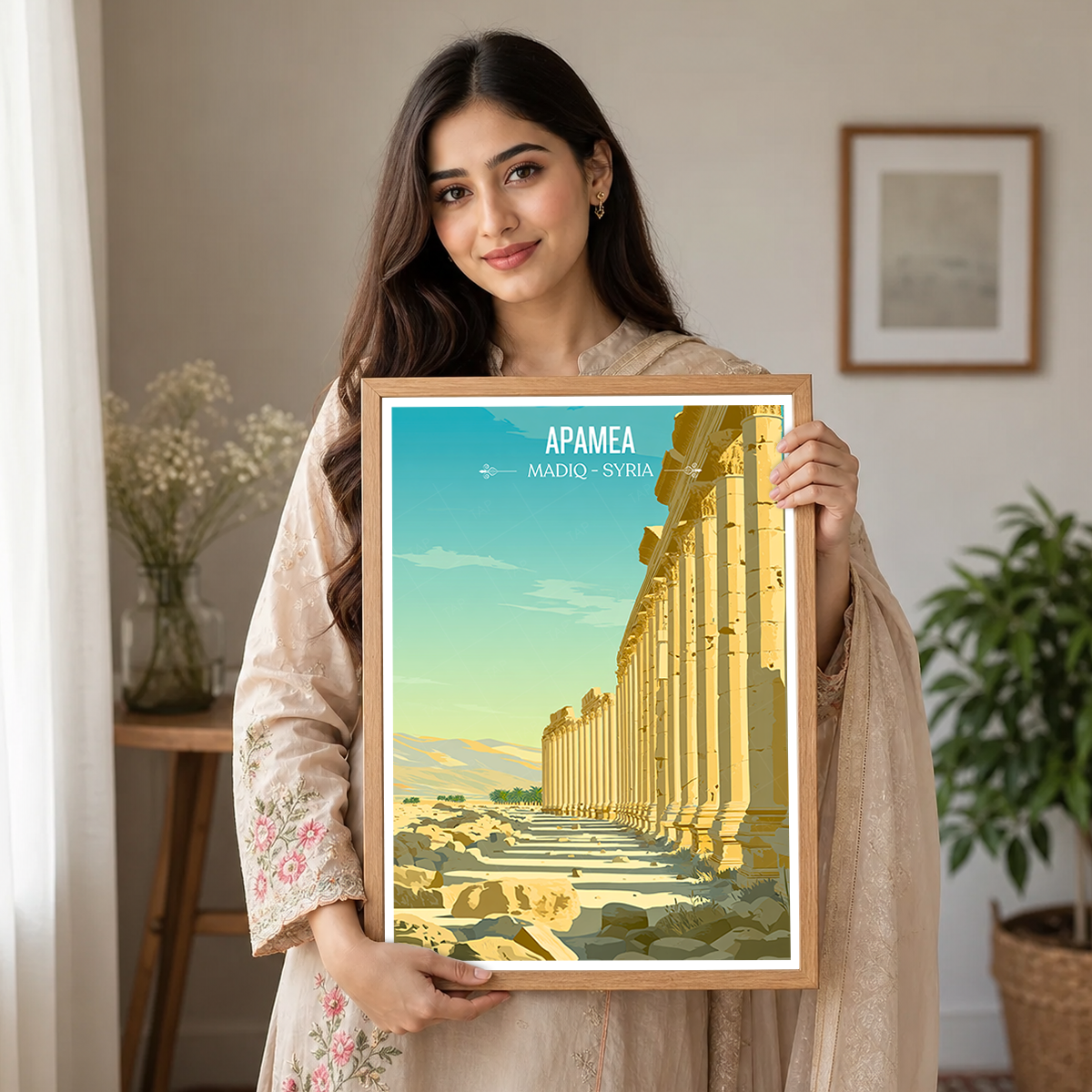 Apamea - Syria - Travel Poster Print Modern Style Wall Art