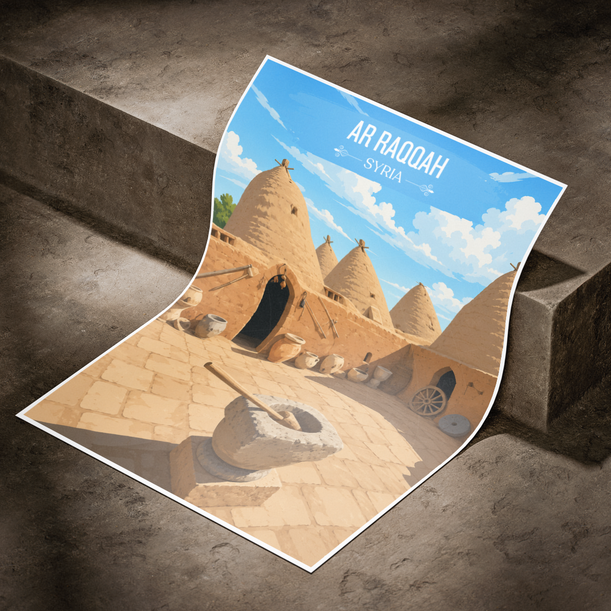Ar Raqqah - Syria - Travel Poster Print Modern Style Wall Art