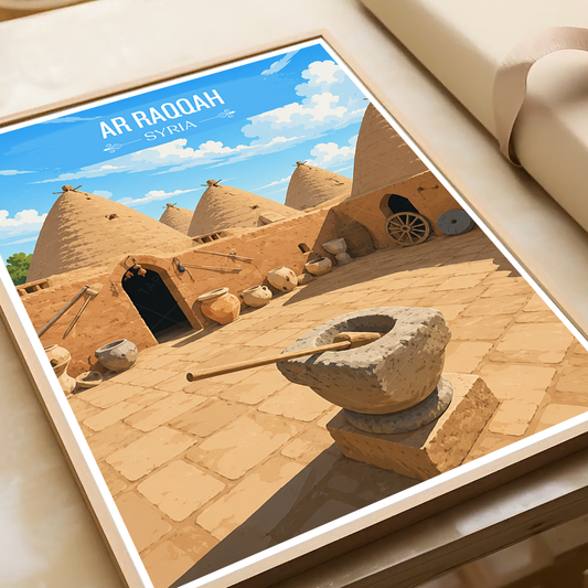 Ar Raqqah - Syria - Travel Poster Print Modern Style Wall Art - Art Print - Travel Art Poster