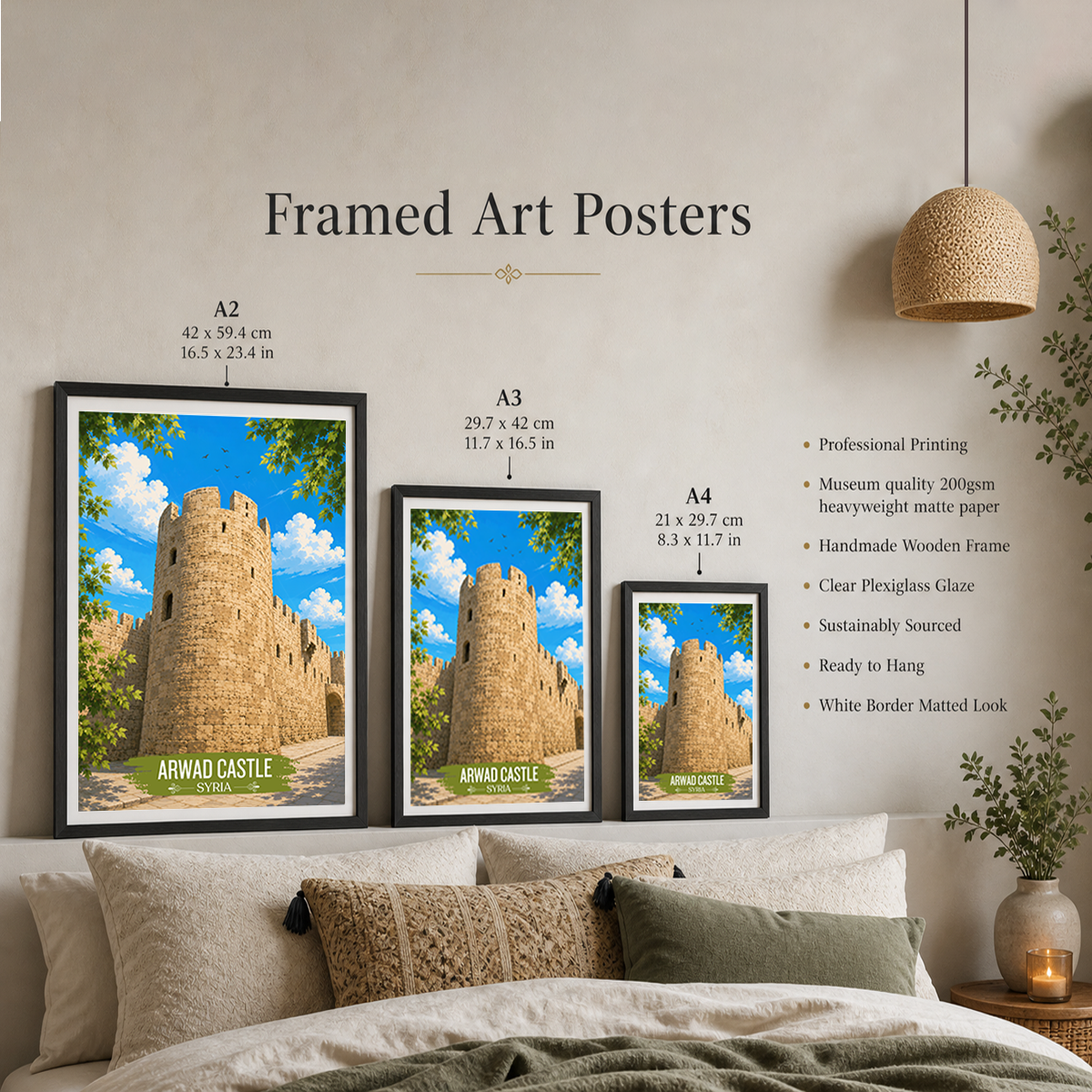 Arwad Castle - Syria - Travel Poster Print Modern Style Wall Art
