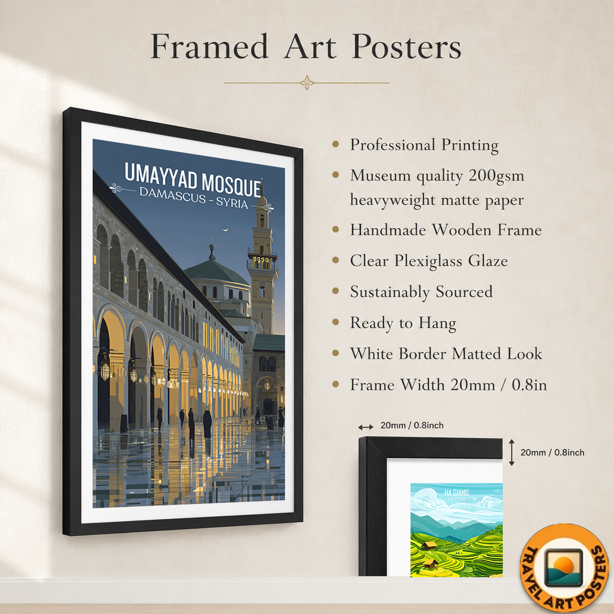 Damascus - Syria - Travel Poster Print Modern Style Wall Art