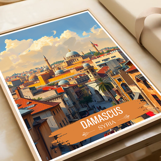 Damascus - Syria - Travel Poster Print Modern Style Wall Art - Art Print - Travel Art Poster