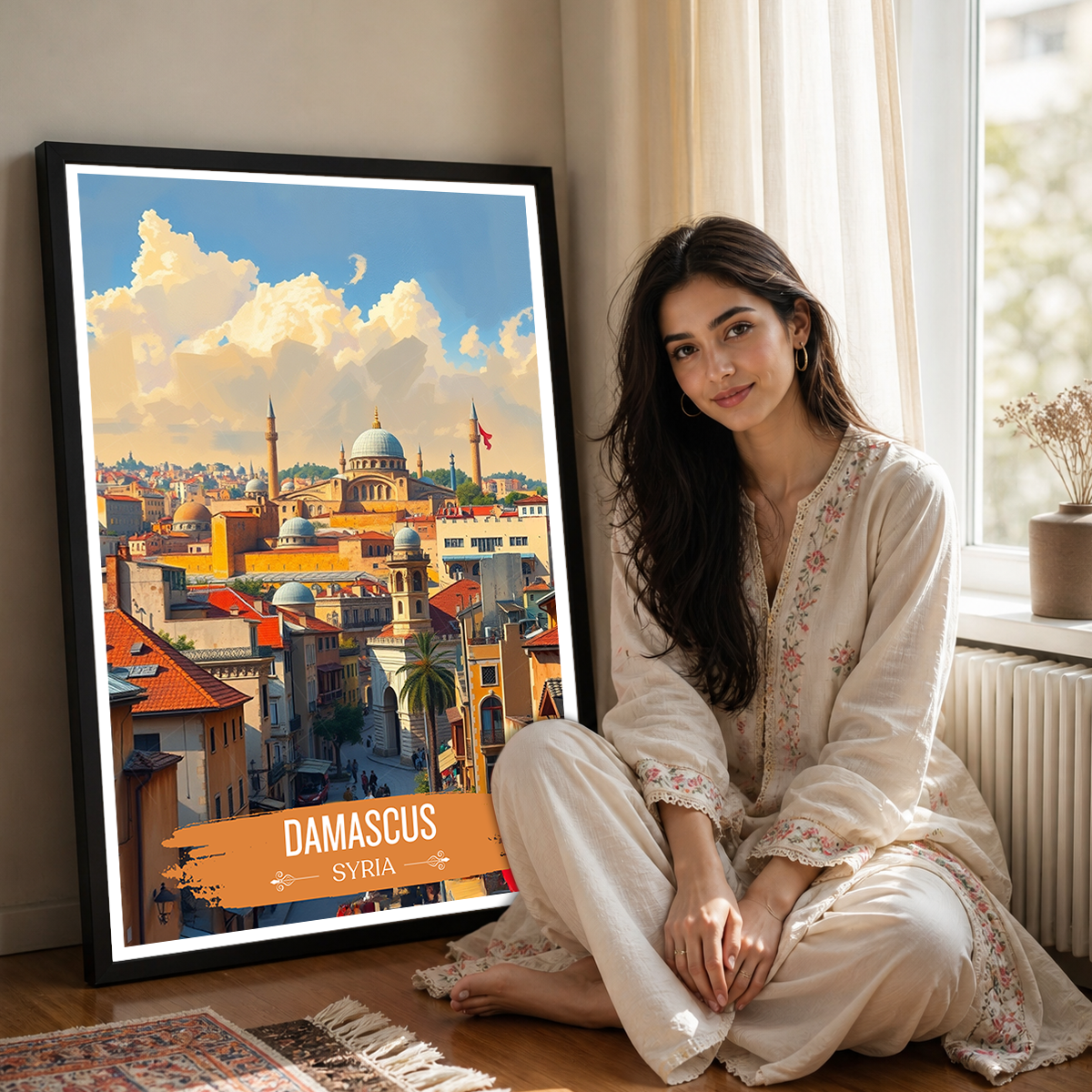 Damascus - Syria - Travel Poster Print Modern Style Wall Art