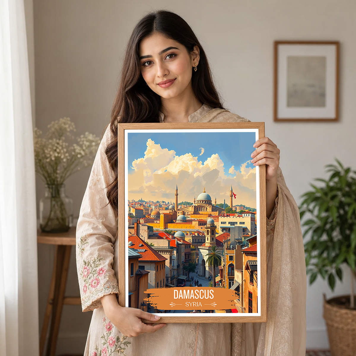 Damascus - Syria - Travel Poster Print Modern Style Wall Art