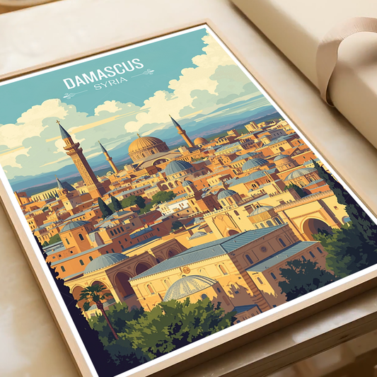 Damascus - Syria - Travel Poster Print Modern Style Wall Art - Art Print - Travel Art Poster