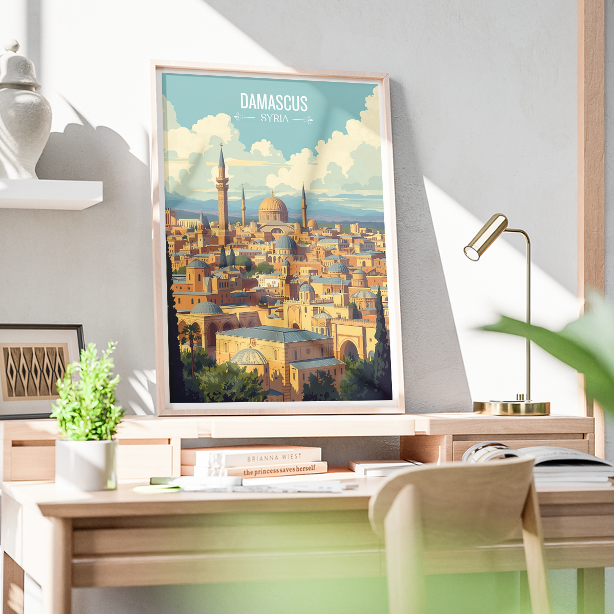 Damascus - Syria - Travel Poster Print Modern Style Wall Art